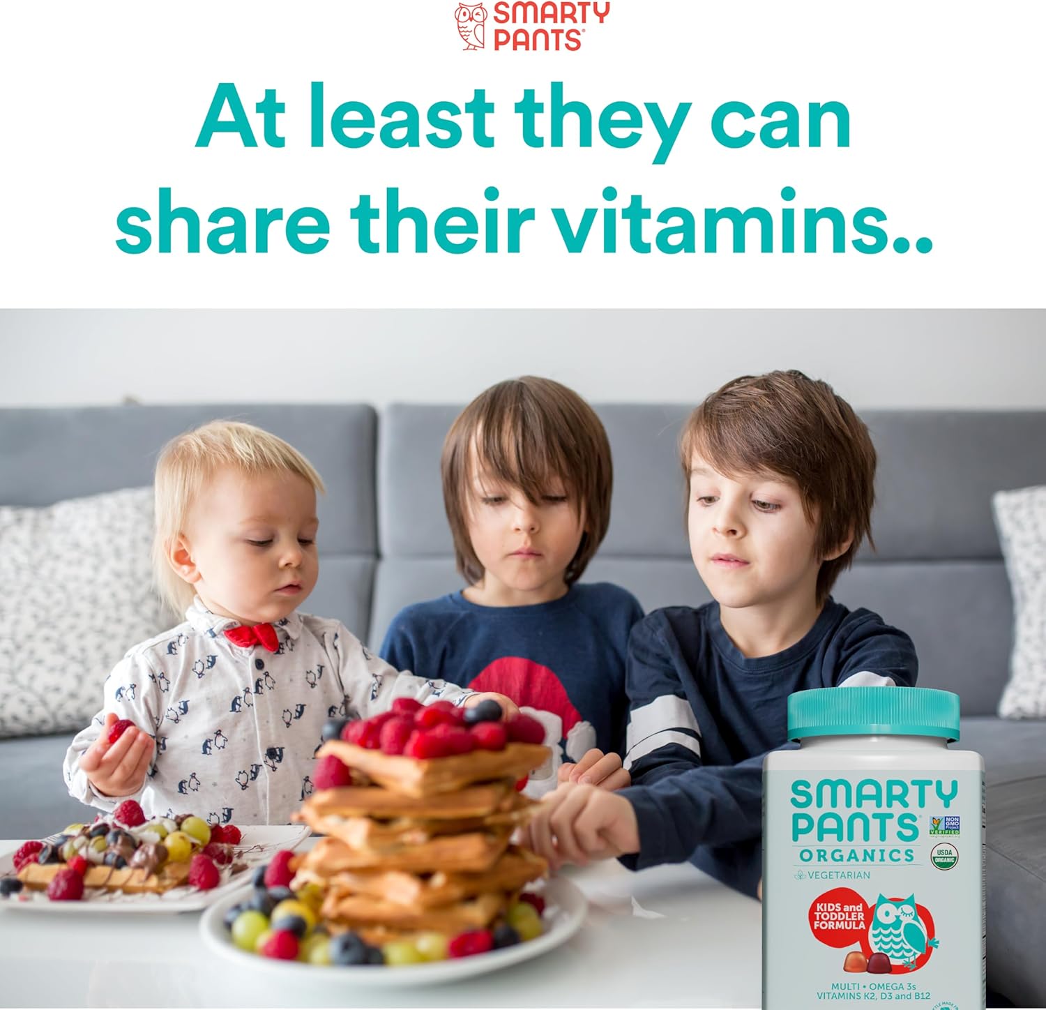 SmartyPants Organic Kids & Toddler Multivitamin Gummies, 180 Count E5008