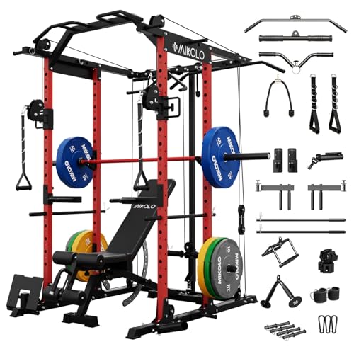 Mikolo Power Cage with Cable Crossover and LAT Pull Down System, 1500LBS I14340