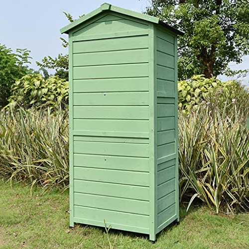 Outdoor Storage Cabinet Wooden Garden Shed with 3 Shelves, Brown B741050