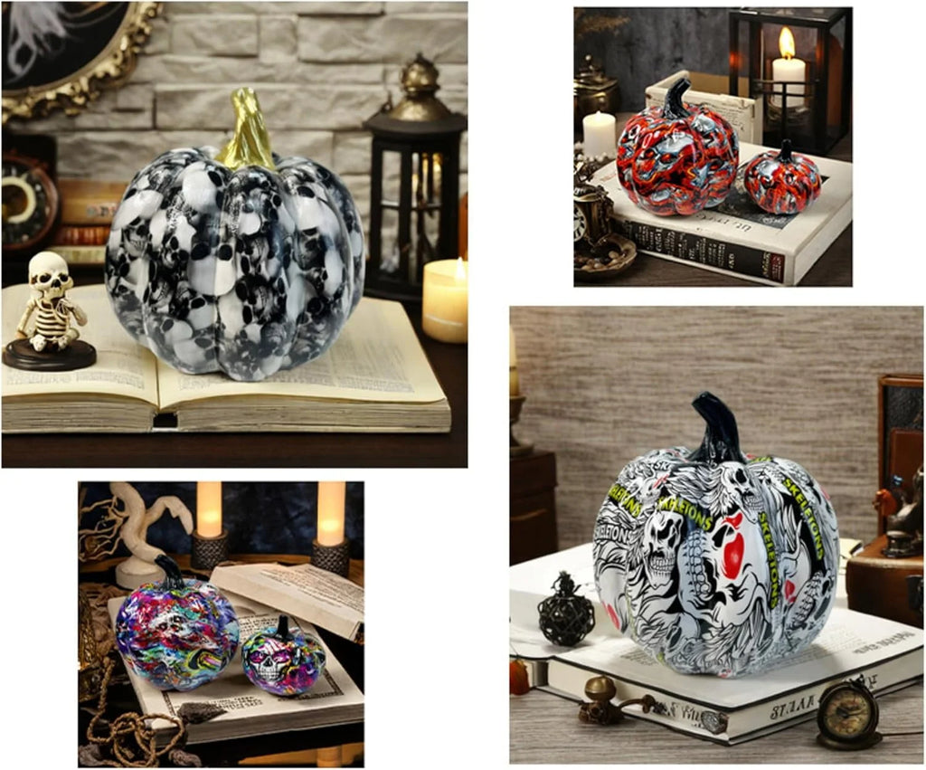 Halloween Pumpkin Resin Desktop Ornaments White L G555