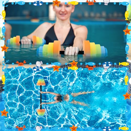 Adjustable Aquatic Exercise Dumbbells with EVA Foam for Pool Fitness O488935