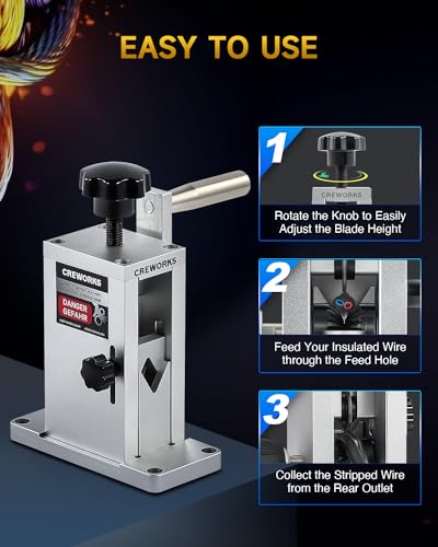 CREWORKS Manual Wire Stripper Machine for 1.5-25mm Scrap Wire P3379