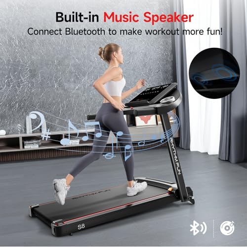 RHYTHM FUN 8.0 MPH Foldable Treadmill with Incline for Home C527959