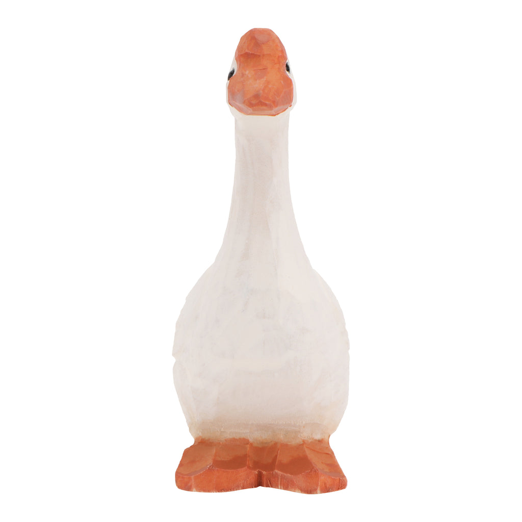 Wooden Goose Mini Animal Carving Ornaments Home Decor 11x6cm V122812