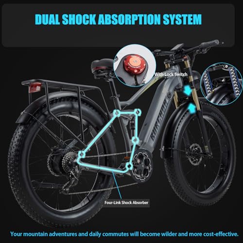 1000W Dual Motor Adults Electric Bike 48V 30Ah Fat Tire Ebike H2608