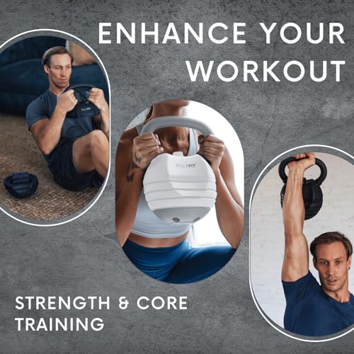 Polyfit Adjustable Kettlebell Set 30/40/50 lbs for Home Gym Q740604