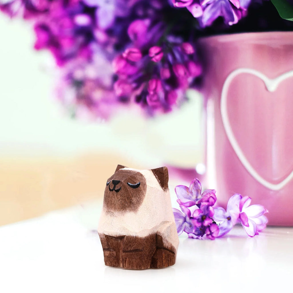 Wooden Cat Ornament for Desktop P927064