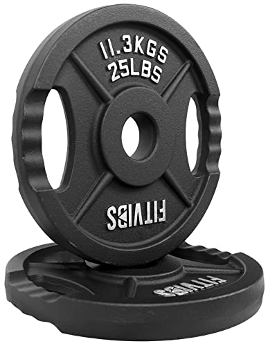 Olympic Cast Iron Weight Plates for Strength Training, Multiple Sizes S1890