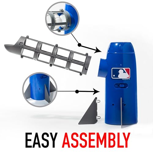 Franklin Sports MLB Kids Pitching Machine Pop Rocket Baseball Trainer with Bat and 5 Balls W217652