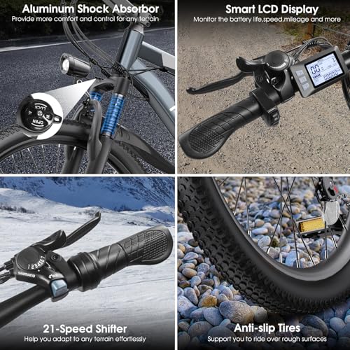 Peak 1000W Electric Mountain Bike for Adults, 26" 48V Commuter Ebike F750633