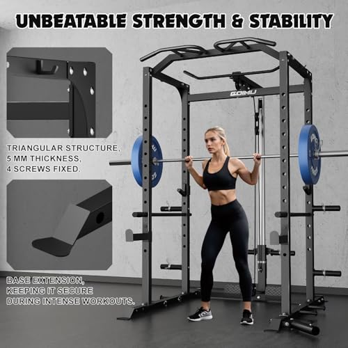 C1-V4 Power Cage with LAT Pulldown, Multi-Function Weight Cage for Home Gym G4781