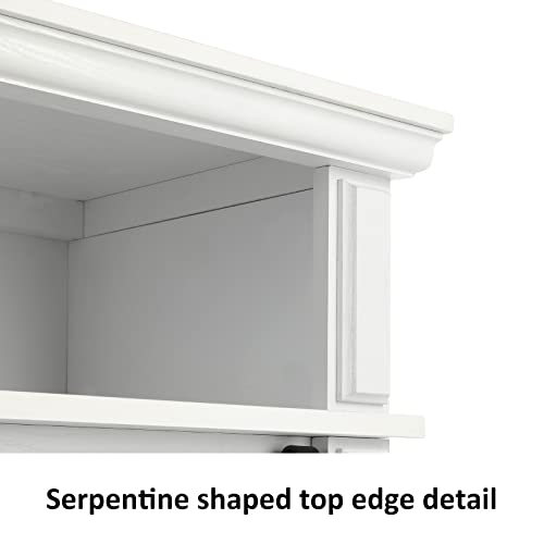 LGHM Fireplace Entertainment Center White TV Stand with Electric Fireplace J9890
