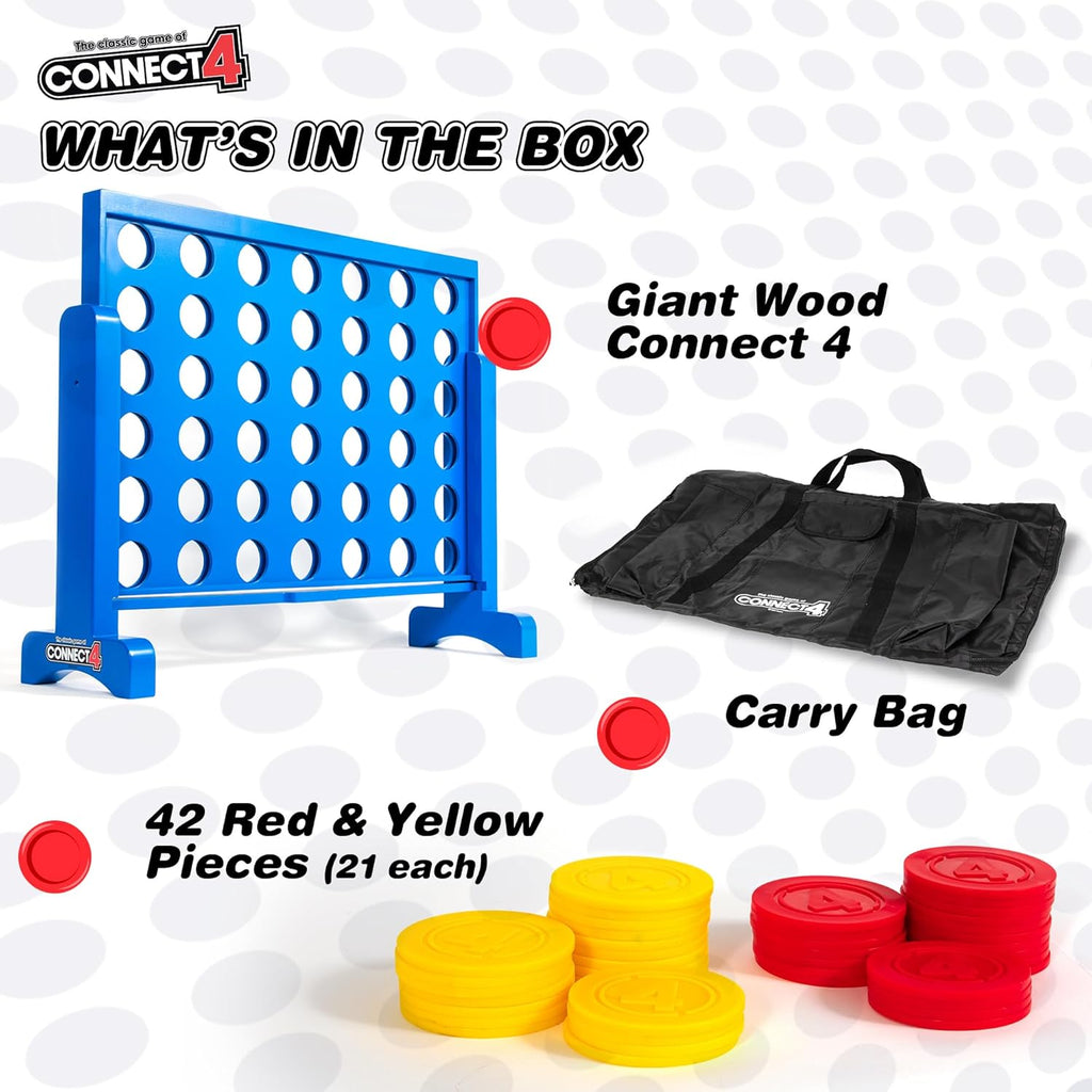 Giant Connect 4 Wooden Board Game by Hasbro N9194