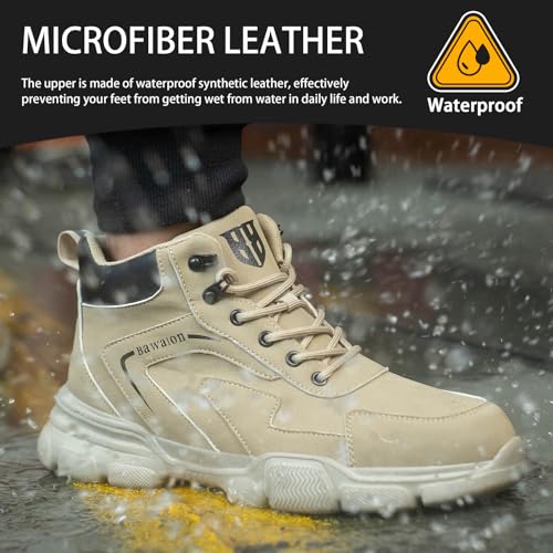 Nasogetch Waterproof Steel Toe Work Boots for Men Women T14513