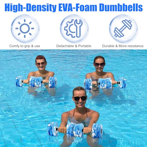 Aquatic Exercise Dumbbells 2PCS Foam Barbells for Water Workouts T552686