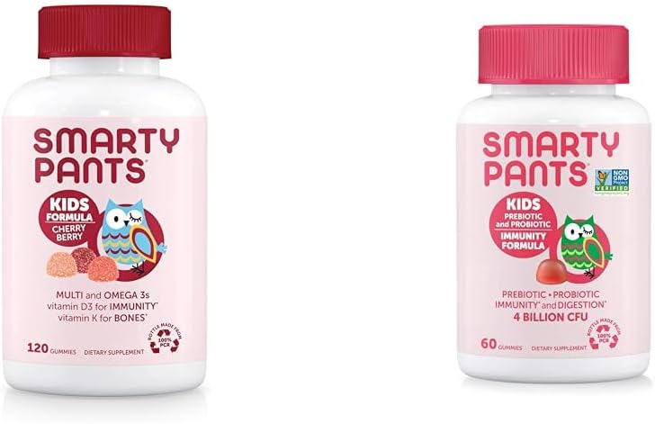 SmartyPants Kids Multivitamin Gummies & Kids Probiotic Immunity Gummies: Prebiotics & Probiotics