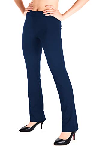 Yogipace Women's Straight Leg Yoga Dress Pants with Belt Loops H62689