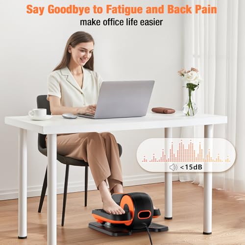Under Desk Elliptical Machine with Remote, 15 Speeds, Portable Leg Exerciser for Seniors G6270