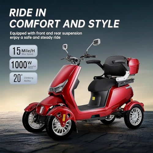 1000W Heavy Duty 4 Wheel Mobility Scooter for Seniors & Adults U9698