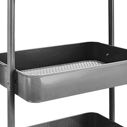 Amazon Basics 3-Tier Rolling Utility Cart with Lockable Wheels, White I730073
