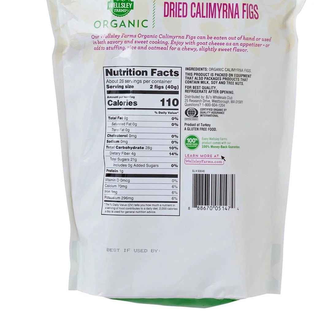 Wellsley Farms Organic Dried Calimyrna Figs, 36 oz. Q9228