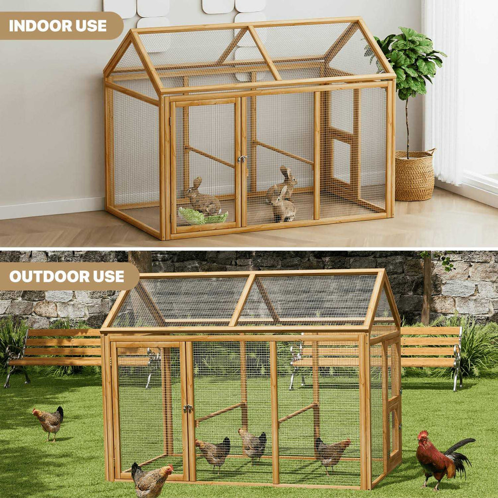 MoNiBloom Outdoor Chicken Coop Large Hen House with Roosting Rods I3636