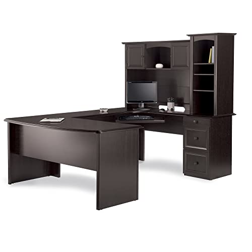 Realspace Broadstreet 65"W U-Shaped Executive Desk, Walnut I77712