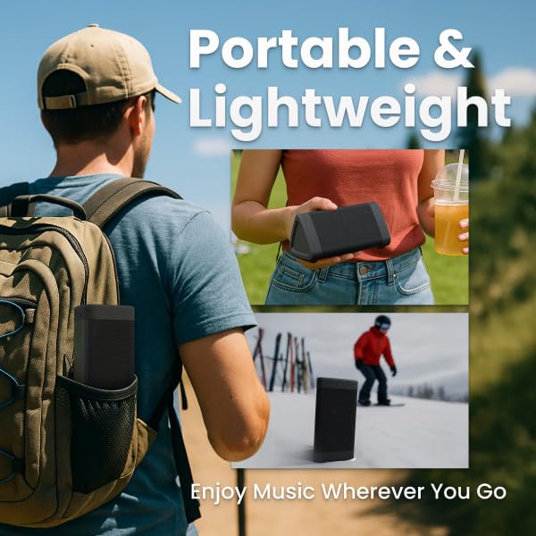 OontZ Angle 3 Portable Bluetooth 5.4 Speaker, IPX5 Water-Resistant, Black V1239