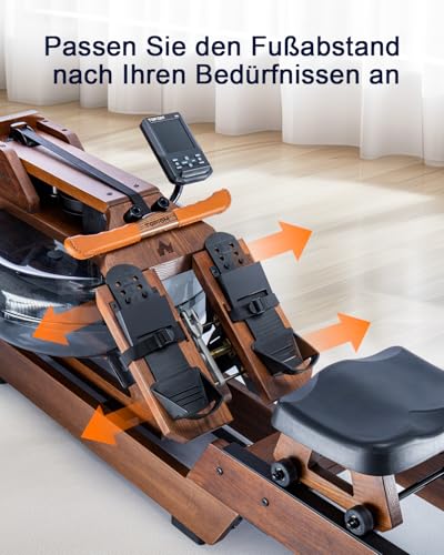 Water Rowing Machine for Home Use, Oak Wood with Bluetooth Monitor G6821