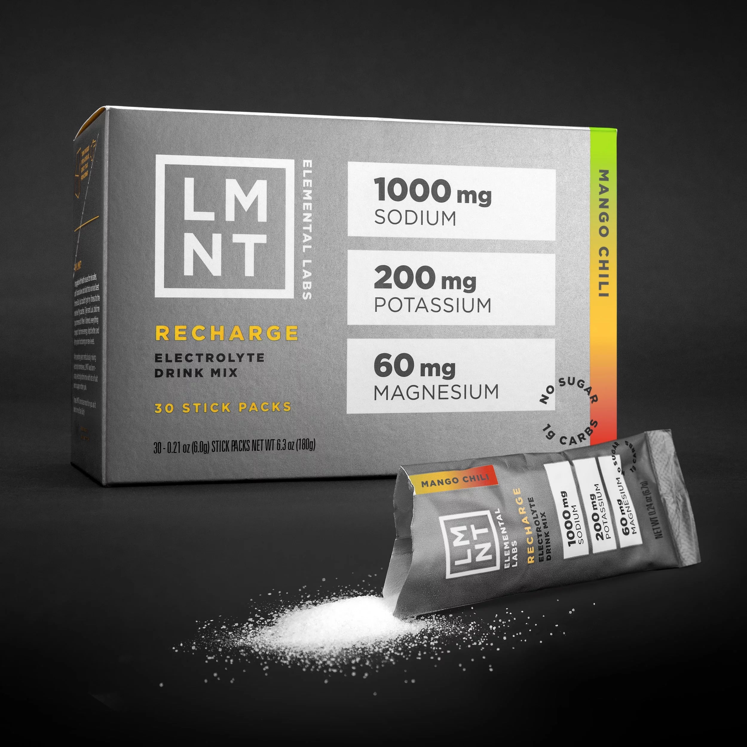 LMNT Electrolyte Drink Mix Hydration Powder Mango Chili 30 Stick Packs Y3927