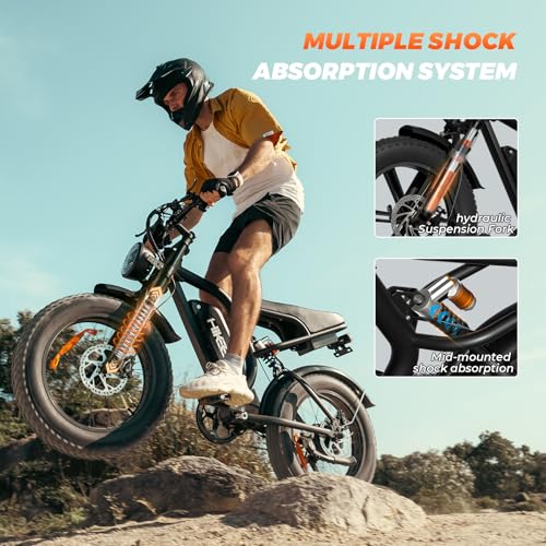 K6 Electric Bike for Adults, 20 x 4 Inch Fat Tire, 750W Motor, 48V Detachable Battery M879