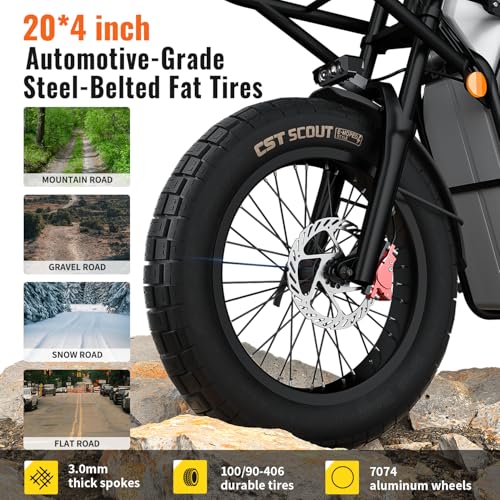 Riding'times GT53 Electric Cargo Bike for Adults, 2000W, 1123WH Removable Battery W90790