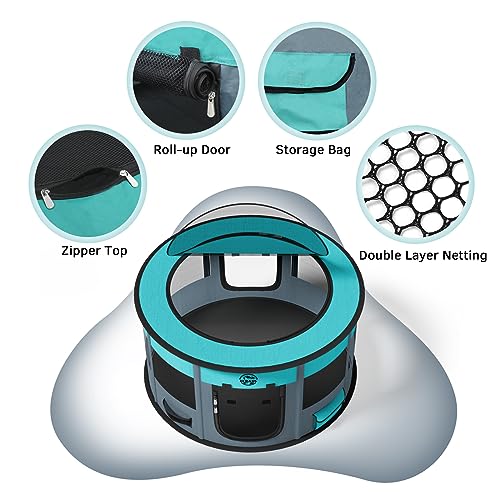 Foldable Dog Playpen 44"x44"x24" with Carrying Case F150