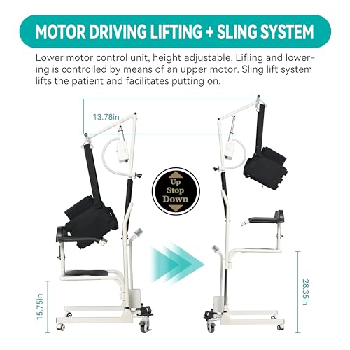 Electric Transfer Chair Patient Lift 4 in 1, 180° Split Seat, 330 lbs Capacity Q3274
