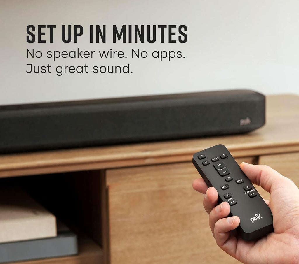 Polk Audio True Surround III 5.1 Wireless Surround Sound System with Sound Bar, Rear Speakers & Subwoofer, Black E63117