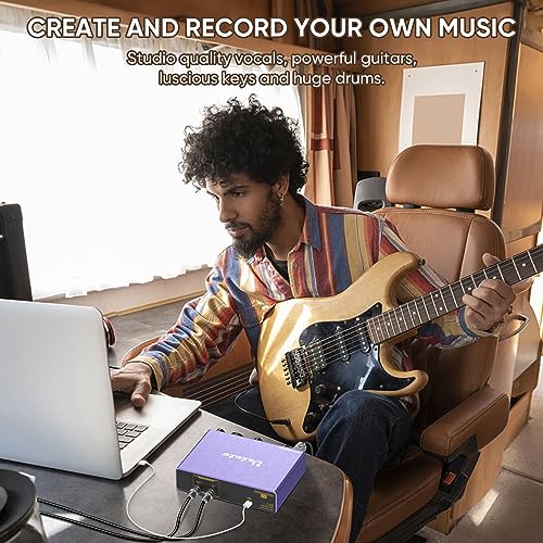 Ueteto 2i2 USB Audio Interface for PC, Mac, Recording and Podcasting with 48V Phantom Power D791