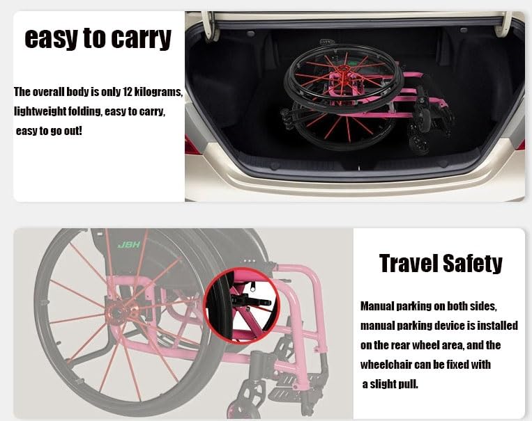 Self Propelled Folding Aluminium Wheelchair with Swing Leg Rest D29522