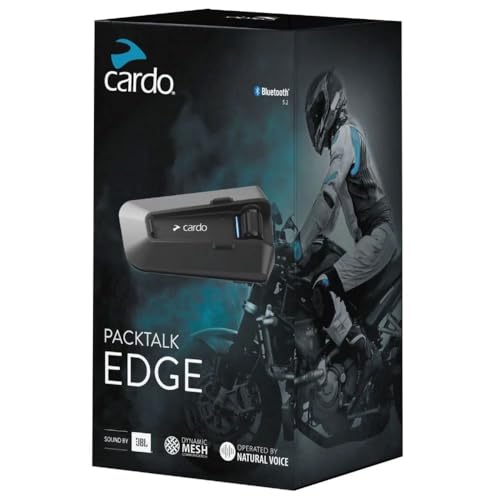 Cardo PACKTALK Edge Motorcycle Bluetooth Headset Intercom - Single Pack, Black T745612