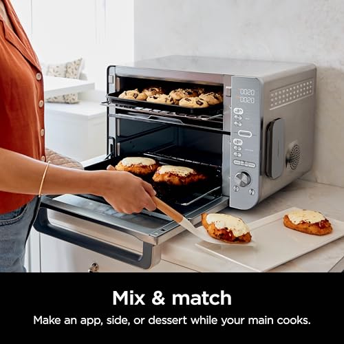 Ninja DCT451 12-in-1 Smart Double Oven with FlexDoor, Stainless Steel P340