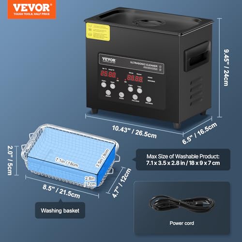 VEVOR 10L Ultrasonic Cleaner, 240W Digital Machine with Heater & Timer C9757