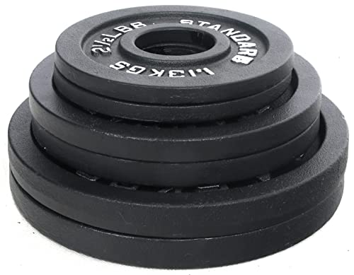 Olympic Cast Iron Weight Plates for Strength Training, Multiple Sizes S1890