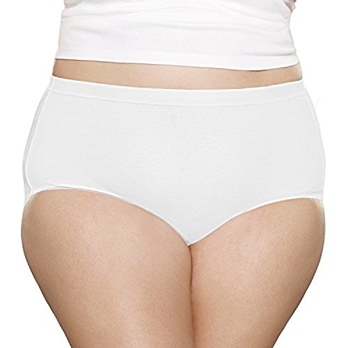 Fruit of the Loom Women's Plus Size Cotton Brief Panties 5 Pack X248401