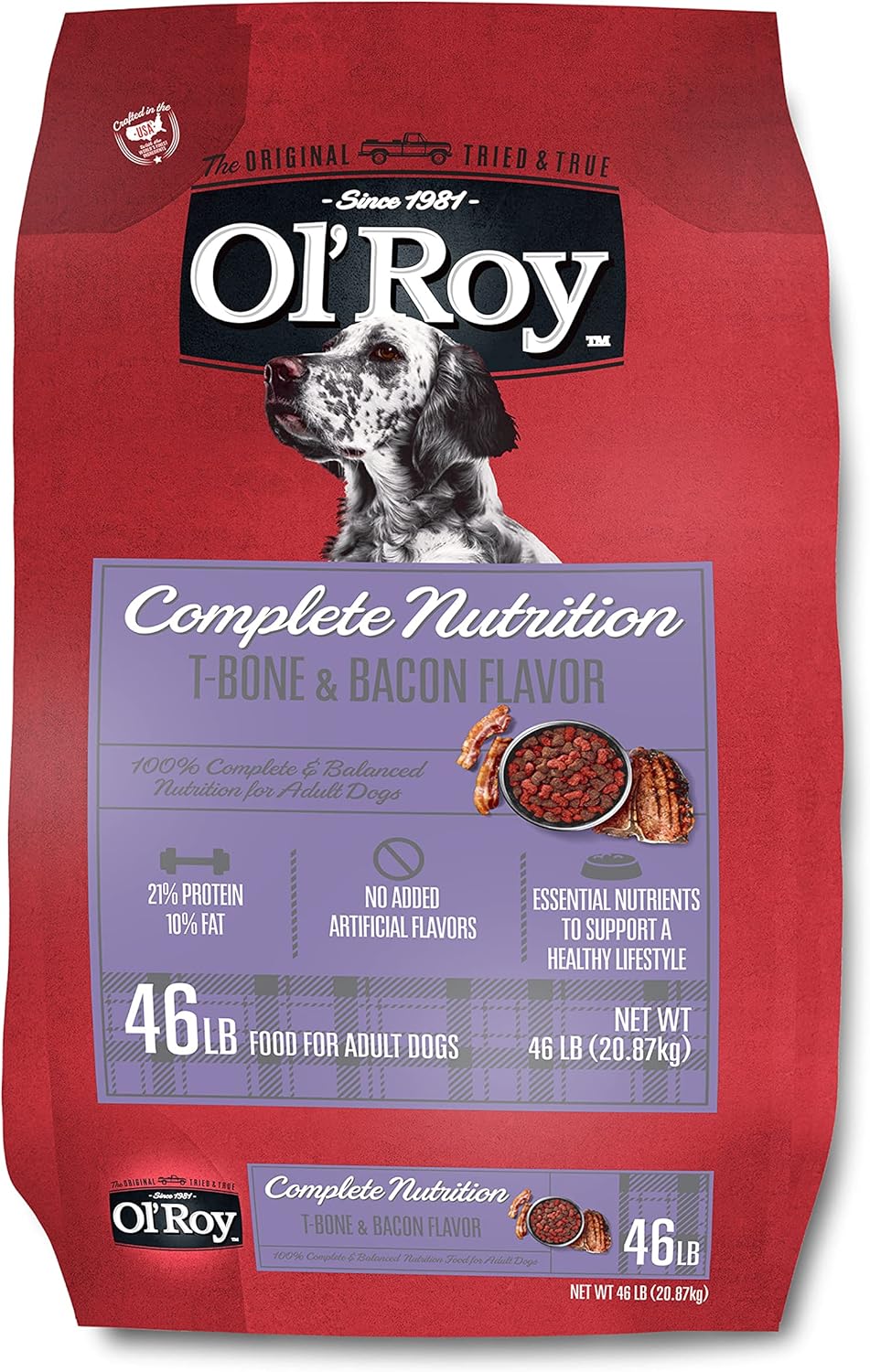 Ol' Roy Complete Nutrition T-Bone & Bacon Flavor Dry Dog Food, 46 lb