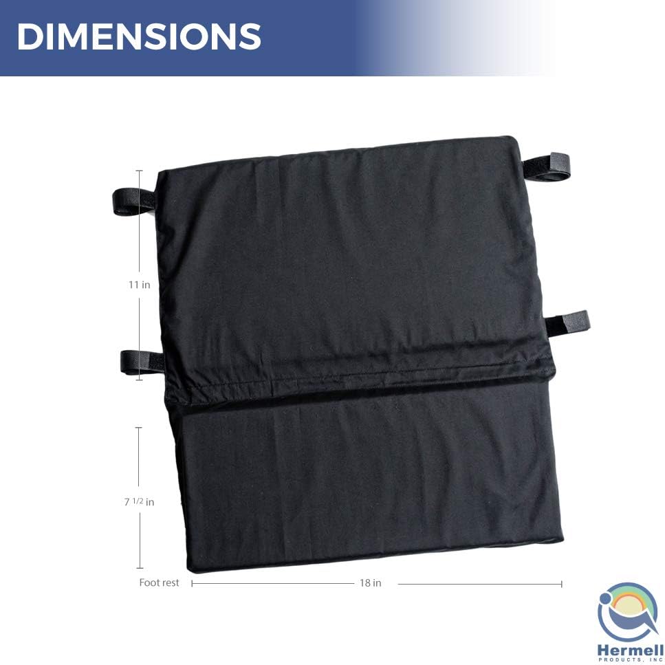 Hermell Products WC2218 Padded Wheelchair Foot Rest, Black V333