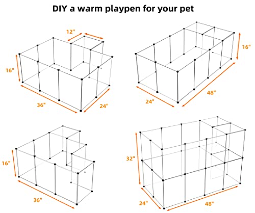 Puppy Playpen Portable Small Animals Pet Yard Fence for Guinea Pigs, Bunny, Ferrets O60503