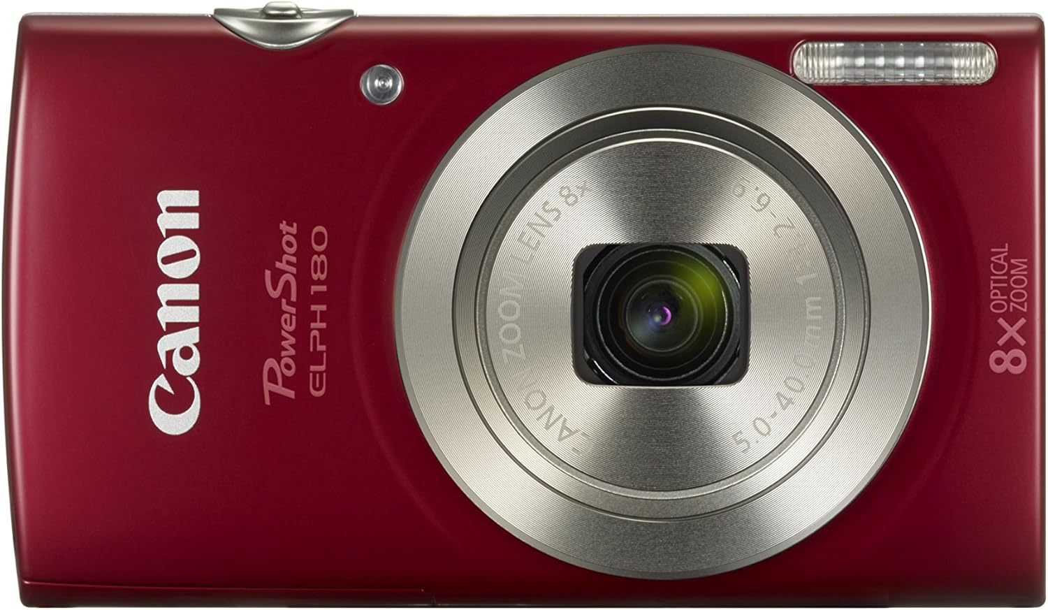 Canon PowerShot ELPH 180 Digital Camera, Red (Renewed) I4872