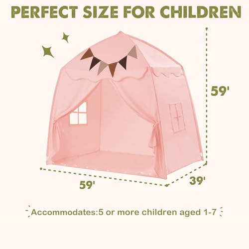 Extra Large Kids Play Tent with Star Lights, Portable & Foldable Teepee B40178