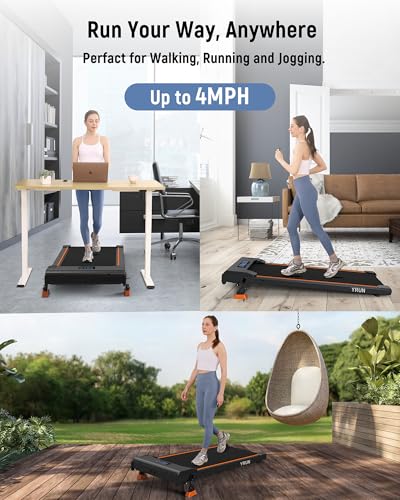 Walking Pad Under Desk Treadmill 2.5HP Quiet Brushless with Remote & App Control E649