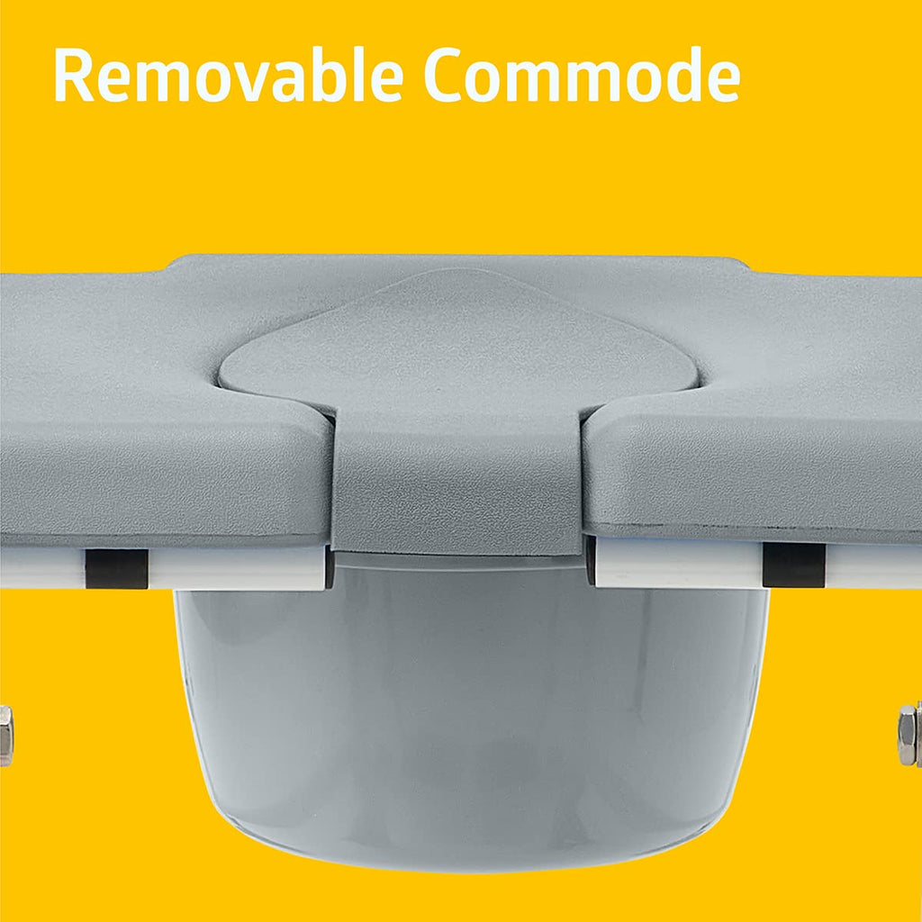 Medline Aluminum Shower Commode Transport Chair, 275 lbs Capacity Q28578