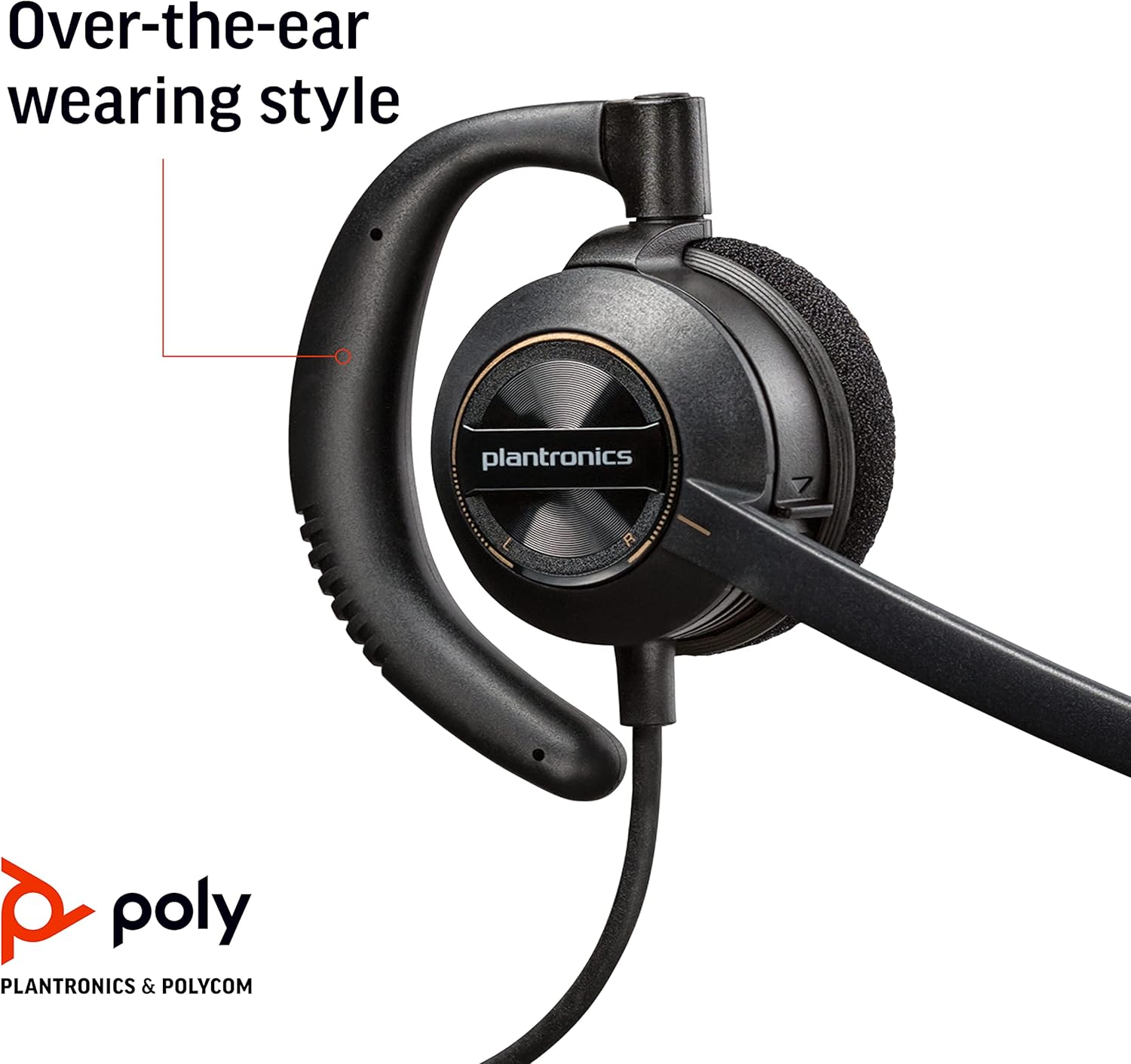 Poly EncorePro 530 QD Headset with Hearing Protection, Over-the-Ear, Black H30406